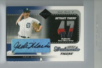 Jack Morris 2003 Leaf Limited Trademarks Auto Jersey  