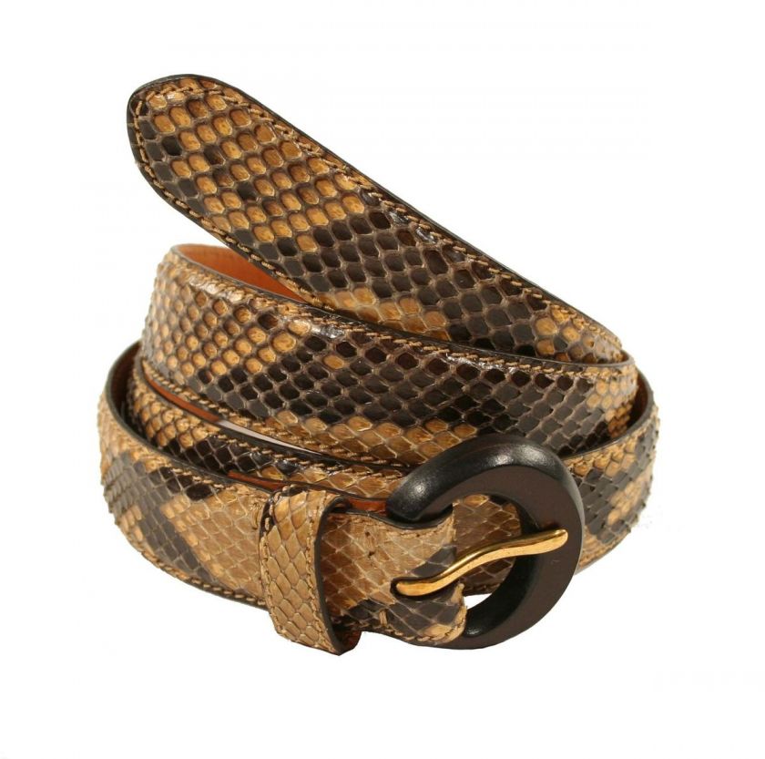 Womens Ralph Lauren Blue Label Python Belt L New $595  