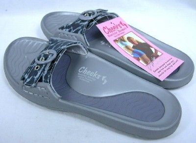 TONY LITTLE CHEEKS EXERCISE SANDALS SILVER/LEOPARD WORK OUT WHILE YOU 