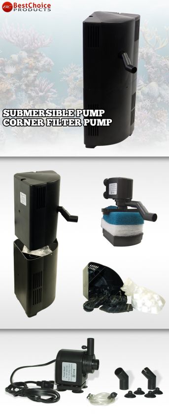 AQUARIUM SUBMERSIBLE CORNER FILTER PUMP FISH TANK  