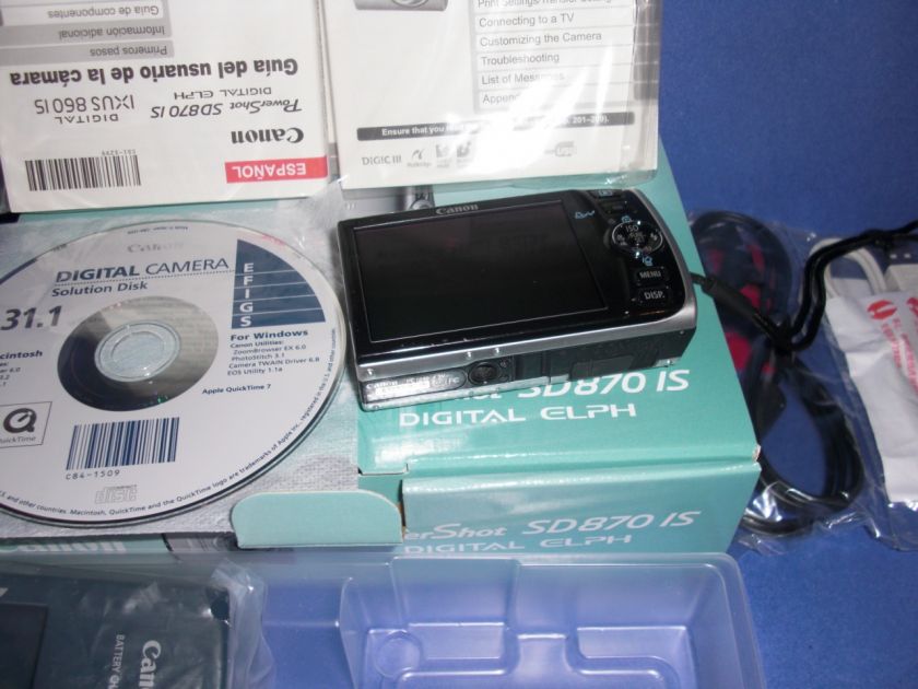 Canon PowerShot SD870 8MP Digital Camera+WARANTY* 013803085136  