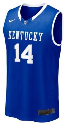   GILCHRIST UK WILDCATS NCAA TWILL 2011 BASKETBALL JERSEY BLUE LG  