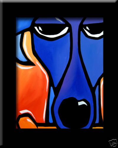 FIDOSTUDIO Original ART Abstract MODERN BLUE DOG print  