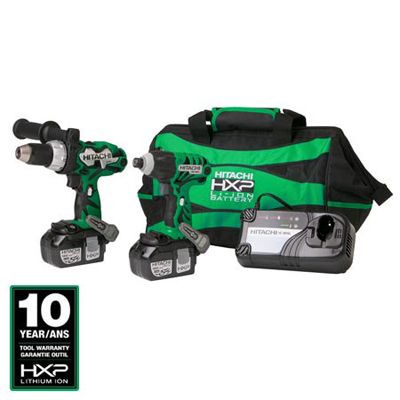 Hitachi KC18DCL HXP Li ion Hammer Drill 2Pc Combo Kit  