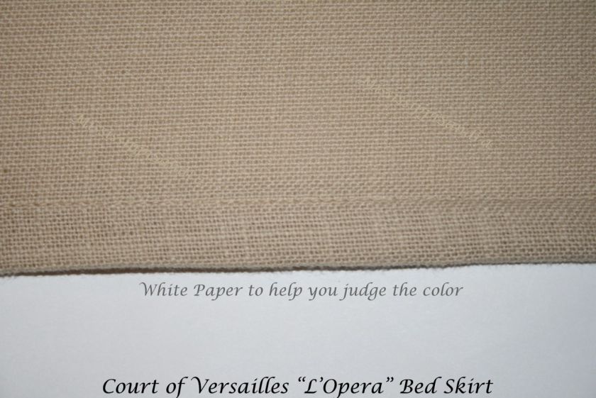 Court of Versailles LOpera KING Bedskirt Solid Khaki Linen look 