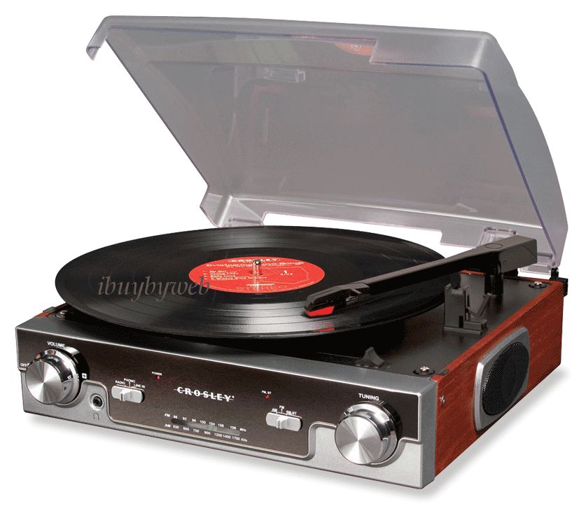 Crosley CR6005A Tech Turntable Record Player AM FM iPod  