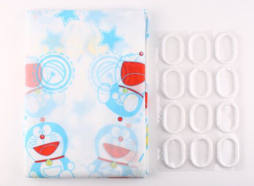 DORAEMON PVC 180 X 180 CM SHOWER CURTAIN W/ RINGS  