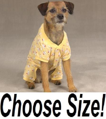 COZY PAJAMAS Dog PJs Pet Puppy Clothes New YELLOW DUCKS  