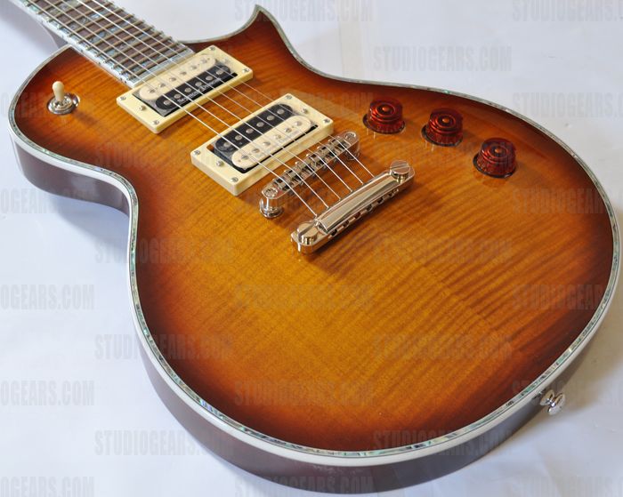 ESP LTD Deluxe EC 1000 ASB Guitar in Amber Sunburst. High Quality 