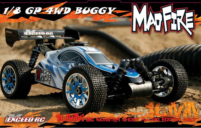 NEW RC 1/8th RTR MadFire Off Road Nitro 4WD Car Buggy  