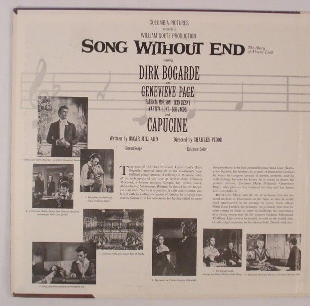 FRANZ LISZT SONG WITHOUT END   1960 LP Soundtrack NM  