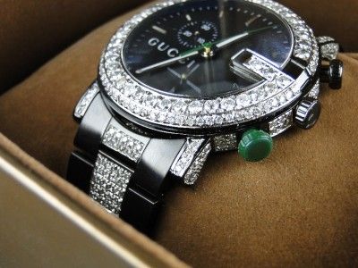   CUSTOM MENS DIAMOND GUCCI YA101331 WATCH 9 CT SIDES AND BAND  