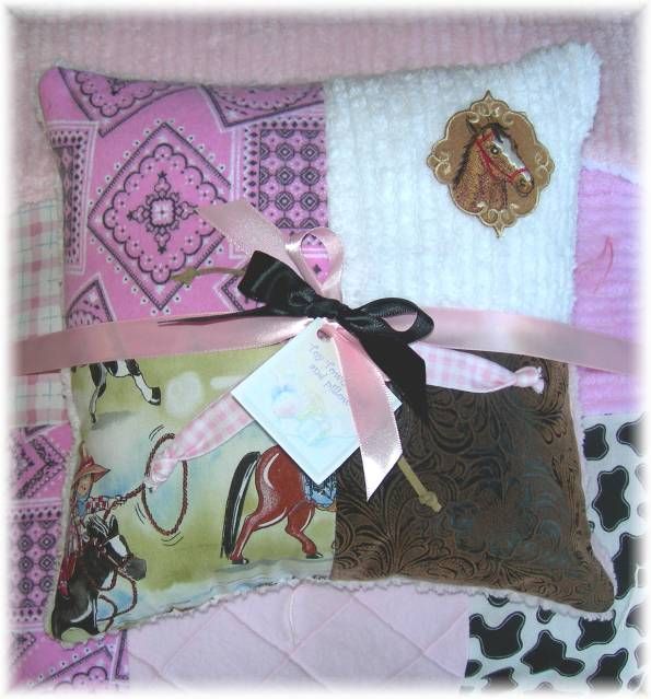 Western Cowgirl Rodeo chenille baby quilt bedding set  