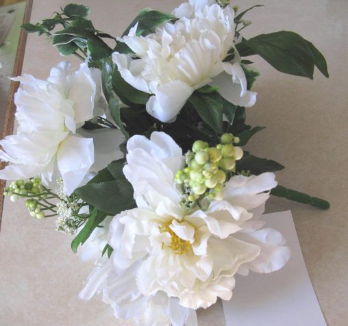 Home Interior White Peony Bouquet NIB  