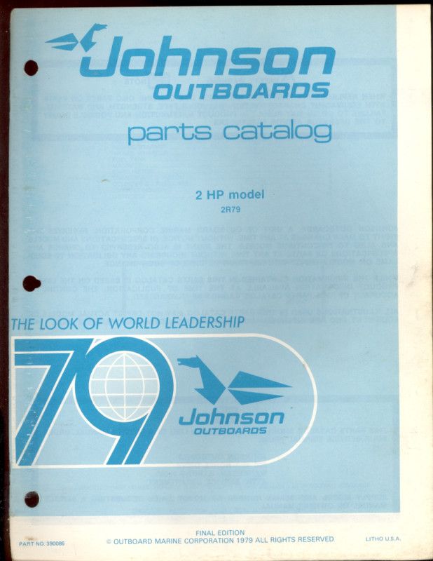 1979 JOHNSON 2HP OUTBOARD MOTOR PARTS MANUAL  