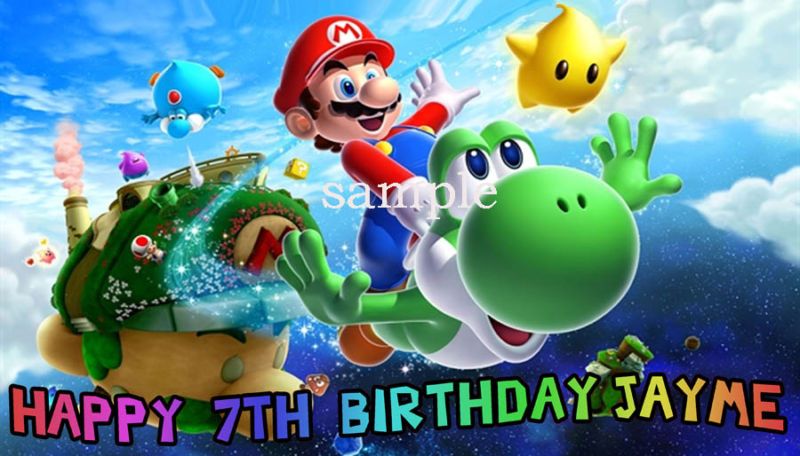 SHEET MARIO GALAXY 2 Edible CAKE Image Icing Topper  