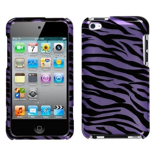 Fo itouch iPod Touch 4G 4th Gen Case Cover PURPLE ZEBRA  