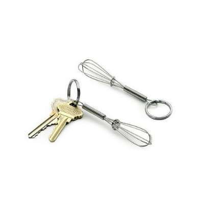 CHEFS & COOKS KEY CHAIN KEYRING ~ S/STEEL MINI WHISK 053796105183 