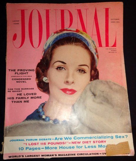 Vintage Ladies Home Journal 10/1956 50s fashion ads advertising design 