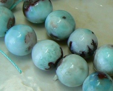   100% NATURAL BABY BLUE LARIMAR PERFECT ROUND BEADS STRAND