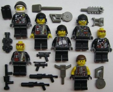 LEGO SWAT TEAM MINIFIGS LOT city town figures men army halo weapons 