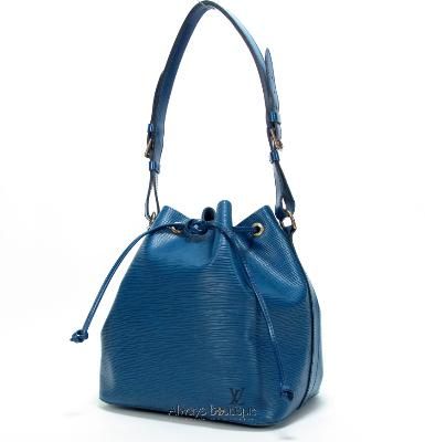 Authentic LOUIS VUITTON Blue Epi Leather Petit Noe Bag  MSRP $1,430 