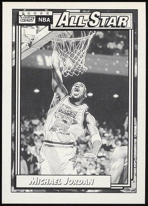 1992 Topps Michael Jordan BSKB Color Variation Black & White Blank 