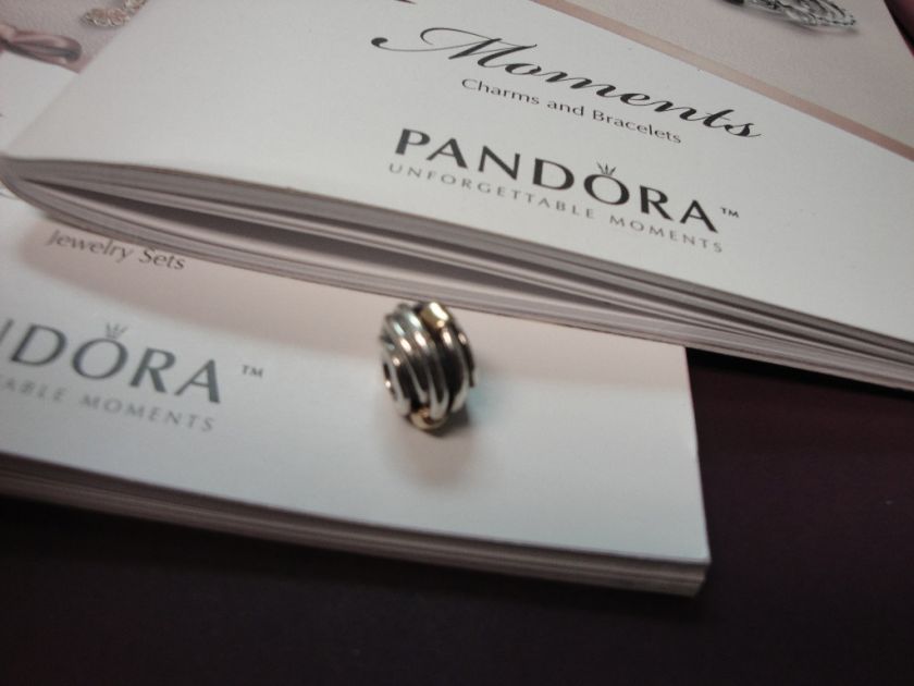 AUTHENTIC PANDORA SILVER ROPE Bead with 14k 790251  