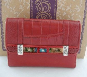 NWT Brighton RED DARK JEWEL Medium WALLET with Coin Purse  