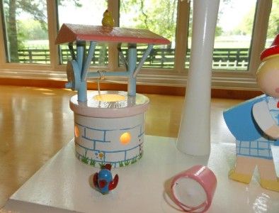 Vtg~IRMI~Nursery Rhyme~Baby~Child~Wood~Wooden~Lamp & Night Light w 