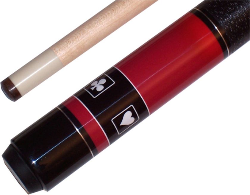 POKER Gambler Red/Black (Quick Release) Pool/Billiards Cue Stick 