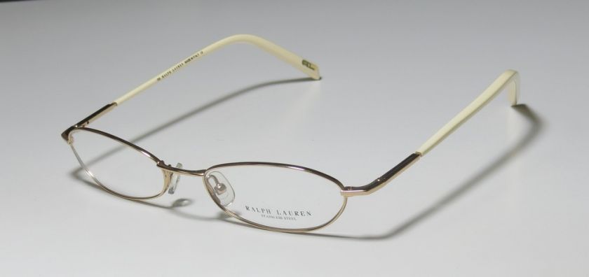 POLO RALPH LAUREN 1498 51 17 135 GOLD/IVORY FULL RIM EYEGLASS/GLASSES 