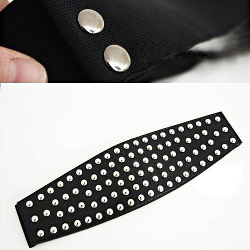   Lady Punk Rivet Wide Waist Band Stretch Belt waistbelt Black  