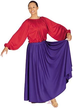 White Liturgical/Praise Dance 37 Skirt Plus #679B  