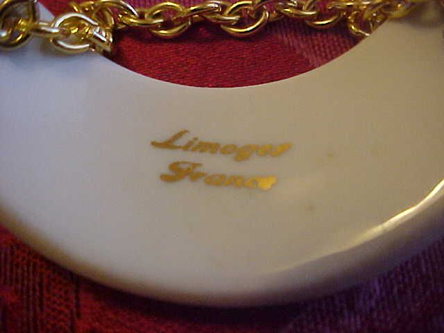   Limoges Porcelain Decanter Label Bottle Tag France French Discontinu