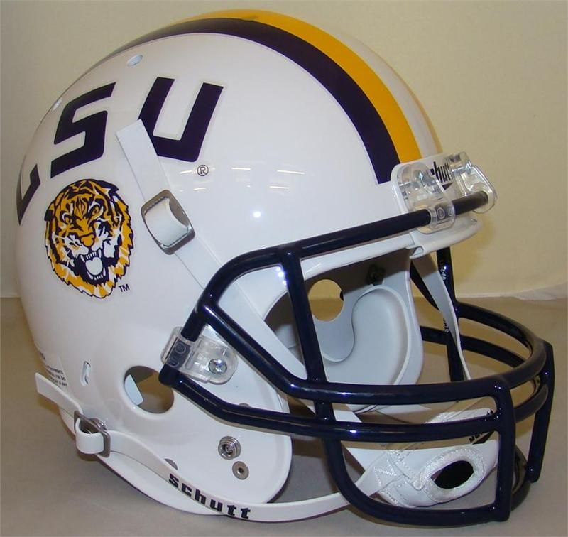 NEW LSU TIGERS WHITE SCHUTT FULL SIZE FOOTBALL HELMET  