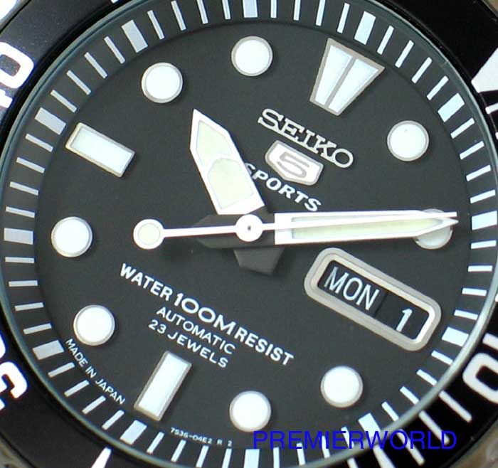 SEIKO AUTOMATIC BK GUN OYSTER 100M WATCH SNZF21J1 JAPAN  