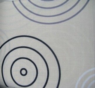 RETRO RINGS Fabric Shower Curtain Beige White Brown Natural NEW Mod 
