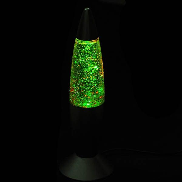 Glitter Wandering Stars Rocket Shape Desk Lamp FUB 3984  