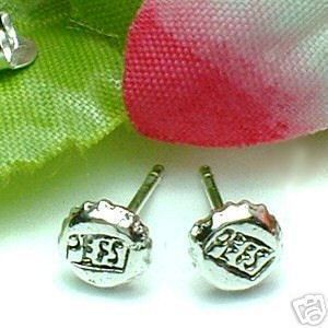 925 STERLING SILVER PEPSI BOTTLE CAP STUD EARRINGS  