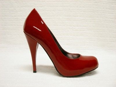 NIB STEVE MADDEN*TRINITIE*RED PATENT PLATFORM PUMPS 7M  