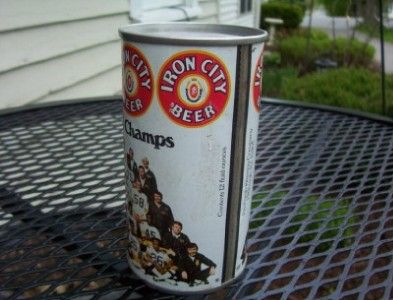 1975 IRON CITY BEER CAN PITT STEELERS SUPER BOWL CHAMPS  