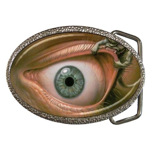 Demon in My Eye Goth Punk Fantasy Belt Buckle  