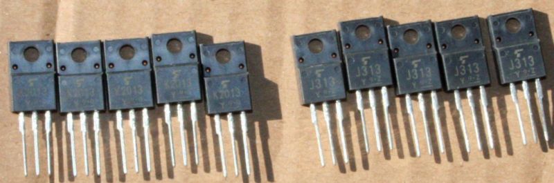 4x 2SJ313 + 2SK2013 Original Toshiba MOSFET (2 + 2)  