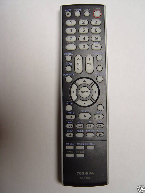 TOSHIBA SE R0305 REMOTE CONTROL PART # 75019406  