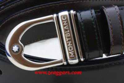 Montblanc Classic Belt #09693   3 Rings Pall Box Buckle  