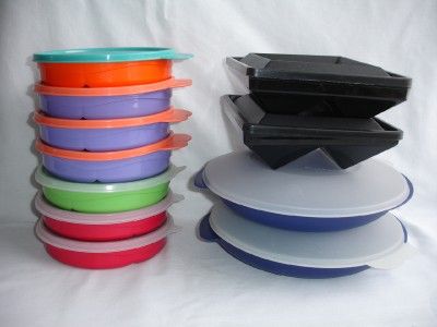 11 Lot VINTAGE TUPPERWARE DIVIDED PLATES Feeding DISH Tray LIDS 