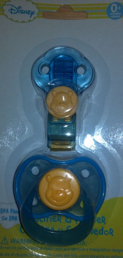   Winnie The pooh Pacifier and Holder, Baby Shower, Diaper Cake  
