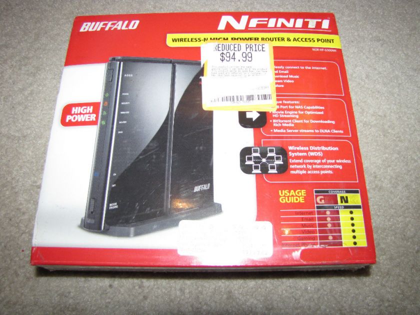 BUFFALO NFiniti Wireless N Router WZR HP G300NH POWER  